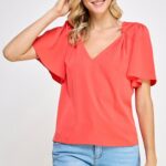 Blusa Coral Manga Corta