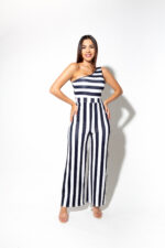 Enterizo de rayas azul de un hombro