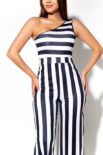 Enterizo de rayas azul de un hombro - Imagen 8