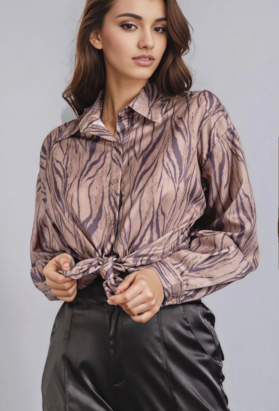 Blusa Animal Print de manga larga