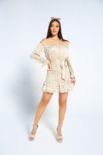 Vestido Beige Floral Print - Imagen 2