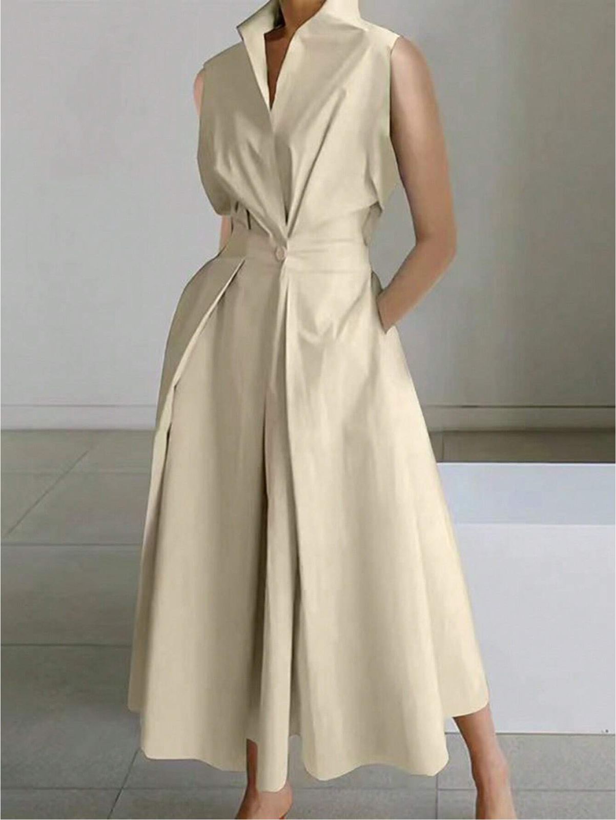 WhatsApp Image 2024-11-26 at 4.08.46 PM Vestido midi de línea A albaricoque - Imagen 1